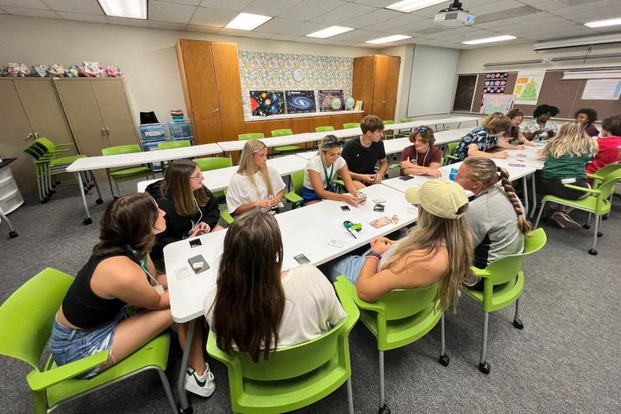 Students at a classroom setting.